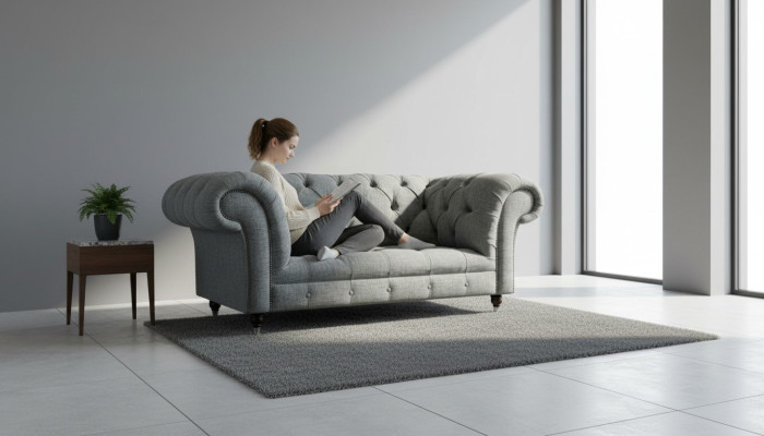 Chesterfield Design Luxus Polster Sofa Couch Sitz Garnitur Leder Textil Sofas