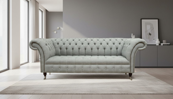 Chesterfield 3 Sitzer Designer Sofa Sofas Polster Couchen Stoff Textil