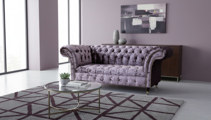 Chesterfield Sofa Couch Zweisitzer Stoff Couchen Sofas 2 er Sitz Polster Samt