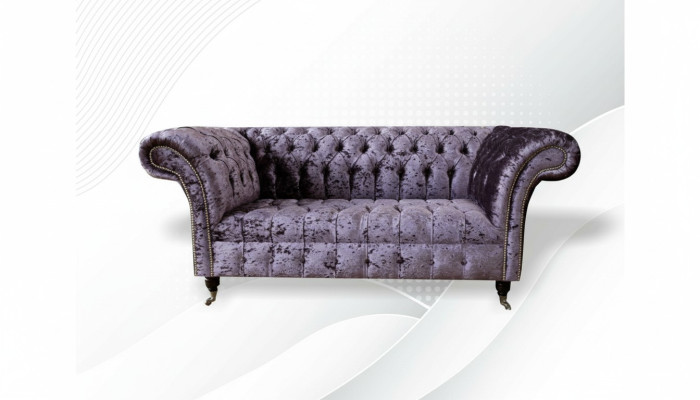 Chesterfield Sofa Couch Zweisitzer Stoff Couchen Sofas 2 er Sitz Polster Samt