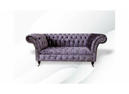 Chesterfield Sofa Couch Zweisitzer Stoff Couchen Sofas 2 er Sitz Polster Samt