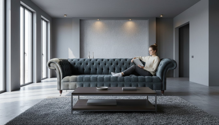 Chesterfield Leder Polster Luxus Sofa Design Couch Klassische Dekor Sofa