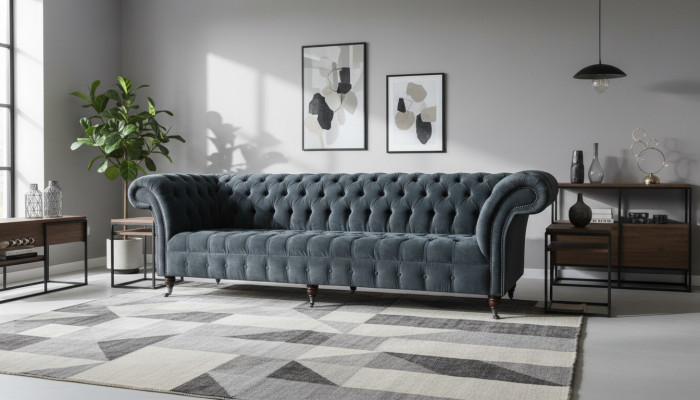 Chesterfield Leder Polster Luxus Sofa Design Couch Klassische Dekor Sofa