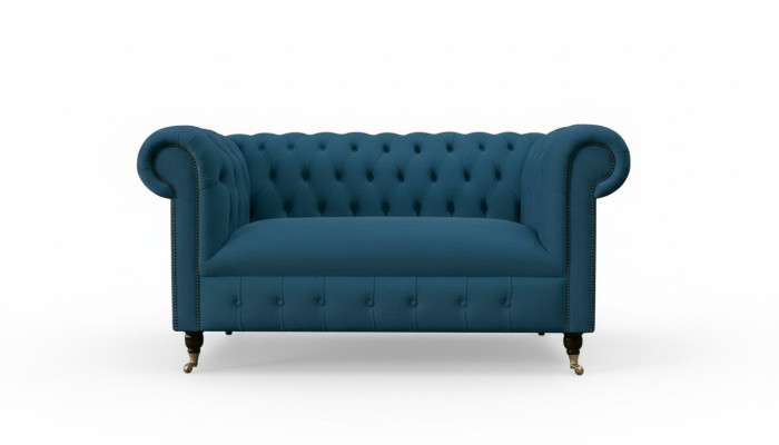 Sofa 2 Sitzer Sitz Klassische Chesterfield Blau Sofas Couchen Polster