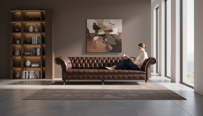 Sofas Chesterfield Polster Design XXL Luxus Sofa 4 Sitzer Leder Couchen Couch