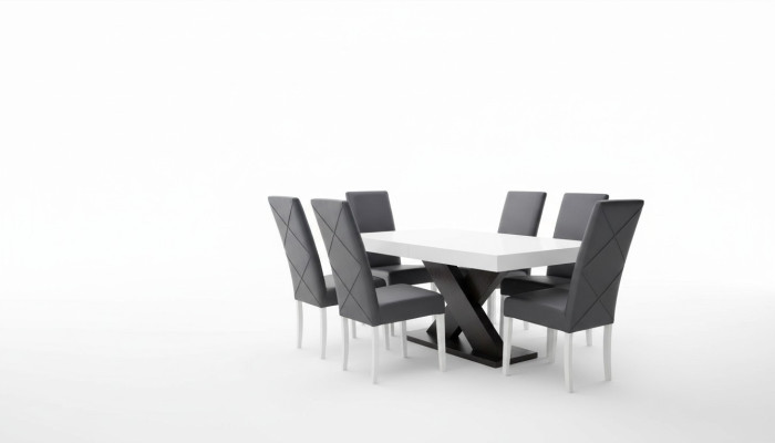Esszimmer Set Vitrine Esstisch 6x Stuhl Garnitur Tisch Gruppe 7tlg. Set Modern