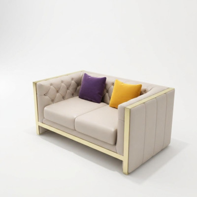 Sofa 2 Sitzer Ledersofa Couch Wohnlandschaft Garnitur Design Modern