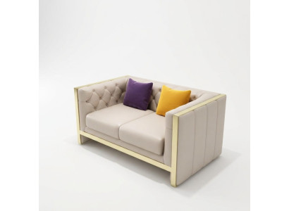 Sofa 2 Sitzer Ledersofa Couch Wohnlandschaft Garnitur Design Modern