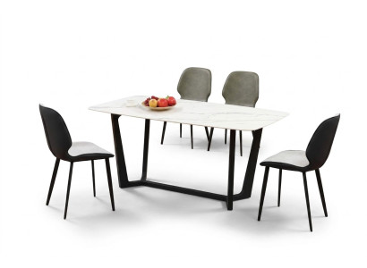 Luxus Tisch Edelstahl Marmor Imitat Stein Deko Esstisch Esszimmer Tische