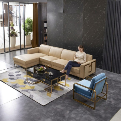 Modernes Sofa Ecksofa L Form Sessel Couchtisch Hocker Ecksofa Polster