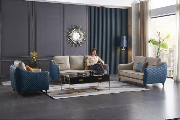 Sofa 2 Sitzer Design Sofas Polster Couchen Textil Relax Moderne Sitz