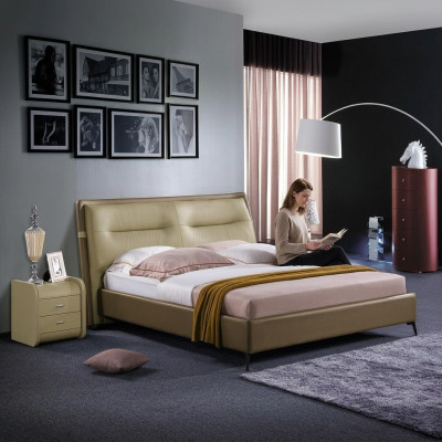 Lederbett Doppelbett Schlafzimmer Samt Betten Bettgestell Nachttisch 3tlg Set