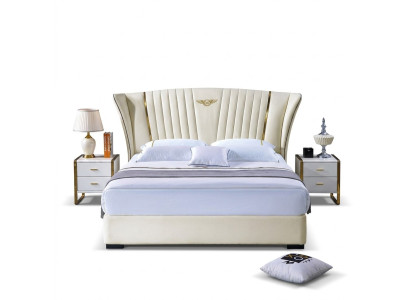 Bett Schlafzimmer Nachttisch Komplettes Set Garnitur 3tlg. Holz Leder Betten