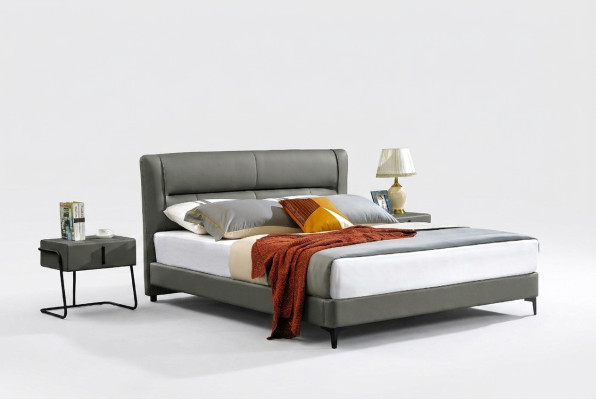 Lederbett Komplettes Schlafzimmer Bett Nachttischen 3 tlg. Garnitur Hotel