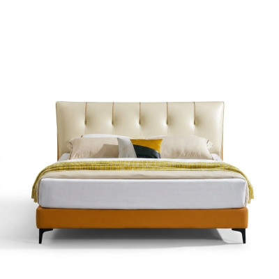 Lederbett Bett Luxus Betten Doppel Ehe Polster Hotel Komplettes Set