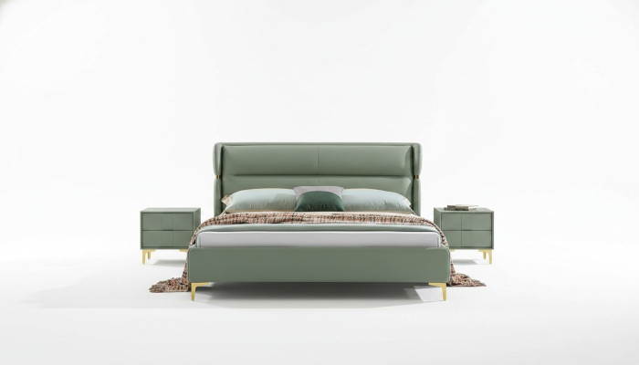 Bett Polster Design Luxus Doppel Deko Hotel Betten Ehe Schlaf Zimmer Leder