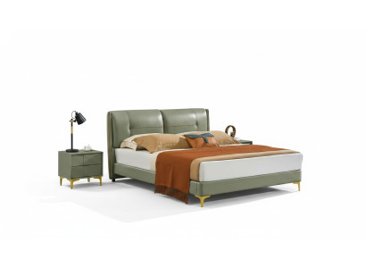 Schlafzimmer Set Bett Nachttisch Design Modern Luxus Betten Leder 3 tlg.