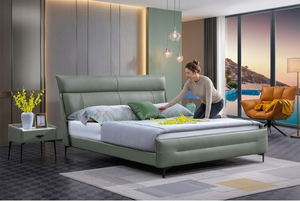 Luxus Bett Textil 2x Nachttisch 3tlg. Schlafzimmer Möbel Set Betten Bettgestell
