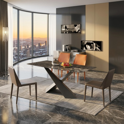 x Beine Säulen Tisch Esszimmer Tische 180x90 Luxus Design Möbel Marmor