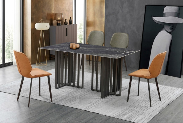 Tisch Stuhl Esszimmer Möbel Lehnstuhl Set Garnitur Gruppe Tische 5tlg.