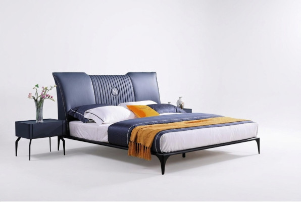 Schlafzimmer Möbel 3tlg. Set Hotel Bett + 2 Nachttische Hochglanz Betten Italien