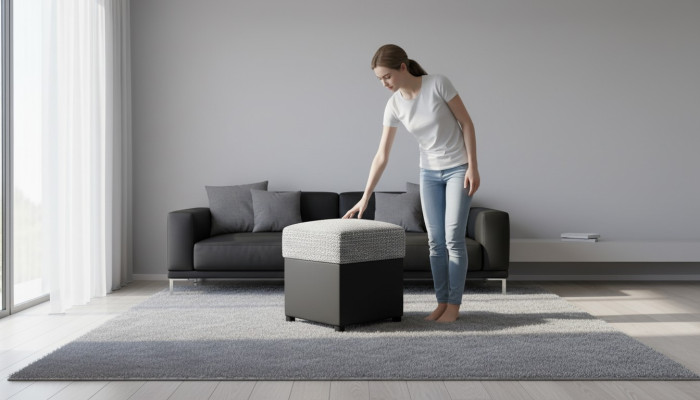 Designer Luxus Hocker Polster Sitz Textil Relax Beistell Sofa Sitzbank