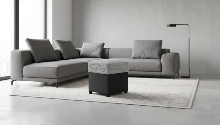 Designer Luxus Hocker Polster Sitz Textil Relax Beistell Sofa Sitzbank