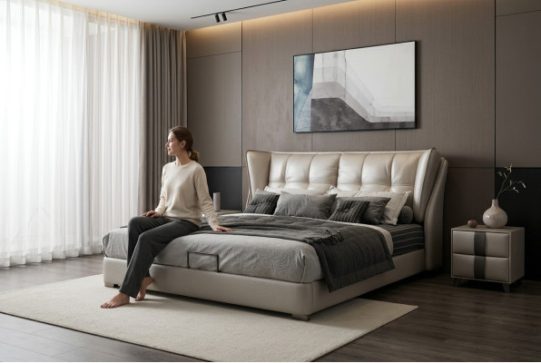 Grau Schlafzimmer Betten Polster Bett Chesterfield Italienische Möbel