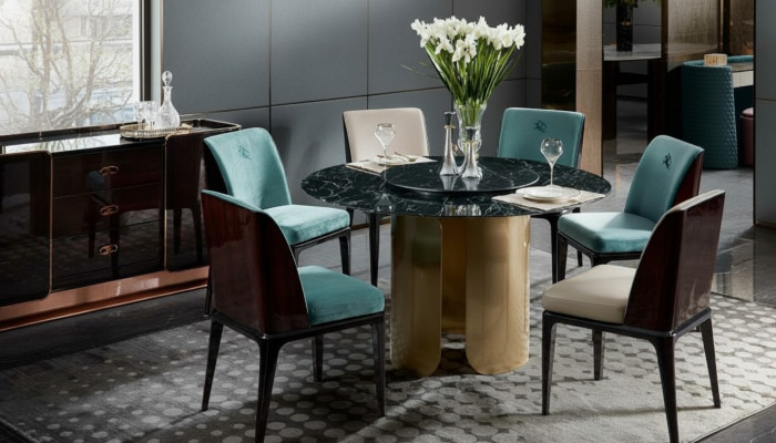 Stuhl Set Esszimmer Hellblau Stuhl 4x Lehnstuhl Modern Design Möbel Luxus Stühle