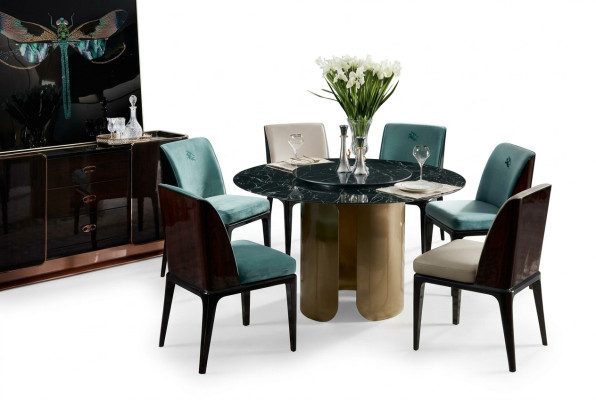 Stuhl Set Esszimmer Hellblau Stuhl 4x Lehnstuhl Modern Design Möbel Luxus Stühle