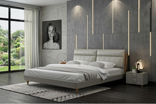 Bett Polster Design Luxus Doppel Betten Beige 180x200 Schlaf Zimmer