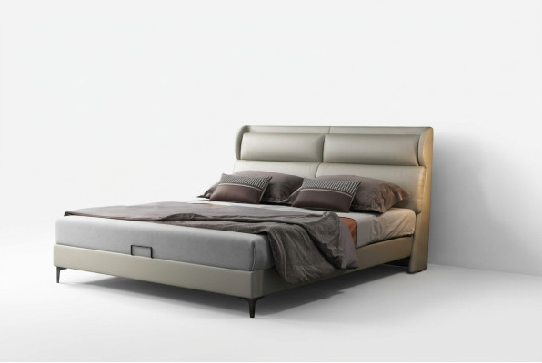 Hochwertiges Luxus Doppel Bett Betten Polster Design Ehe Hotel Leder Textil Neu