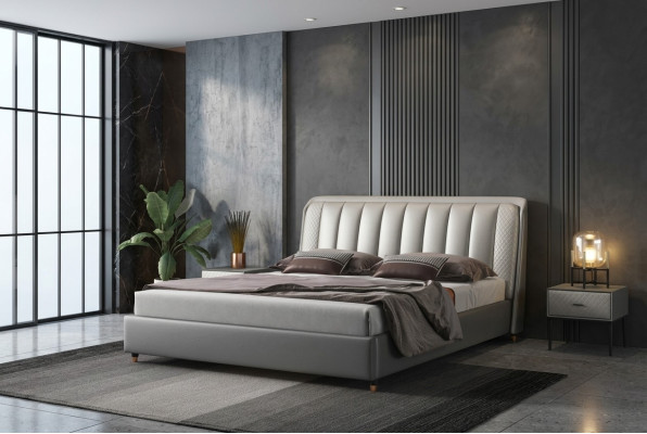 Designer Bett Schlafzimmer Betten Textil Leder Hotel Luxus Polster XXL Big Holz