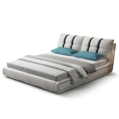 Designer Bett Schlafzimmer Betten Einrichtung Hotel Luxus Polster Leder Möbel
