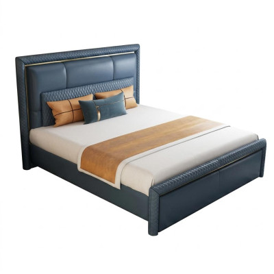Design Bett Schlafzimmer Doppelbett Betten Hotel Luxus Polster Leder