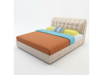 Bett Polster Design Luxus Deko Doppel Hotel Betten Ehe Schlaf Zimmer Leder
