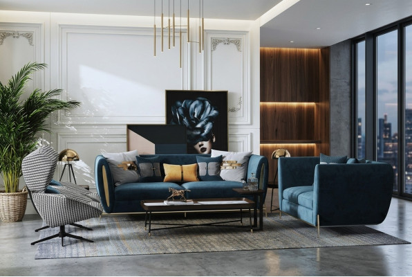 Sofagarnitur 3+1 Sitzer Set Design Sofas Polster Couchen Textil Relax Luxus