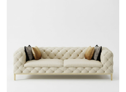 Chesterfield Couch Sofa Polster 3 Sitzer Couchen Sitz Garnitur Sofas Weiß