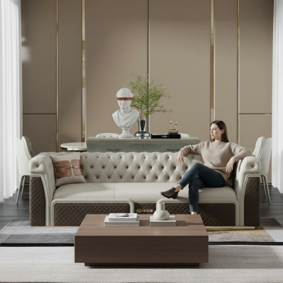 Sofa Dreisitzer Couch Stil Modern Polster Chesterfield Leder Couchen