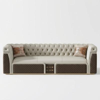 Sofa Dreisitzer Couch Stil Modern Polster Chesterfield Leder Couchen