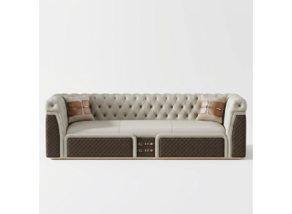Sofa Dreisitzer Couch Stil Modern Polster Chesterfield Leder Couchen