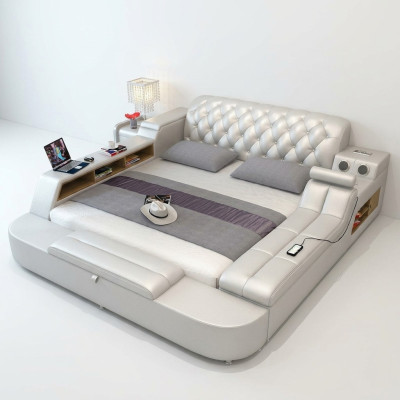 Design Bett Big Betten Leder Hotel Polster 180x200 Multifunktion Regal