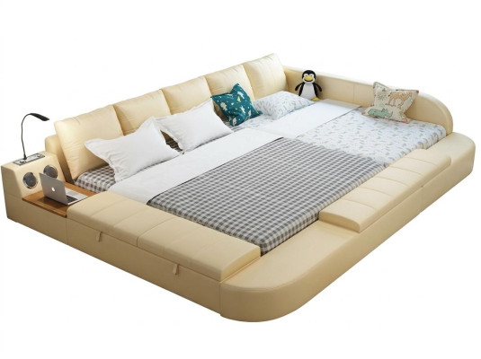 Multifunktion Sofa Bett xxl Big Betten Boxen USB Hotel Leder Polster