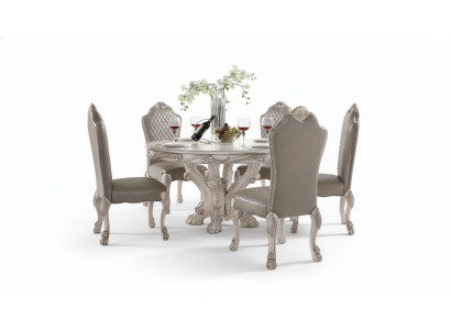 Esszimmer Stuhl Sessel Set 6x Stuhl ohne Armlehnen Luxus Sessel Barock Stühle