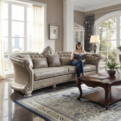 Big xxl Sofa Couch klassische Möbel Polster Sofas 4 Sitzer Barock Textil Couchen