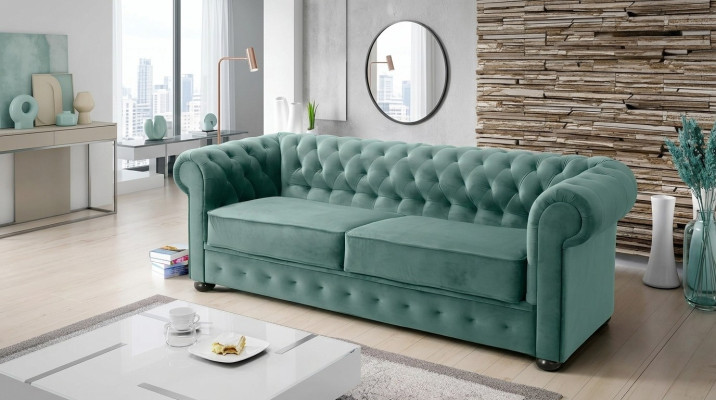 Design Sofa Couch 3 Sitzer Polsterung Leder Big Sofas Textil Chesterfield 