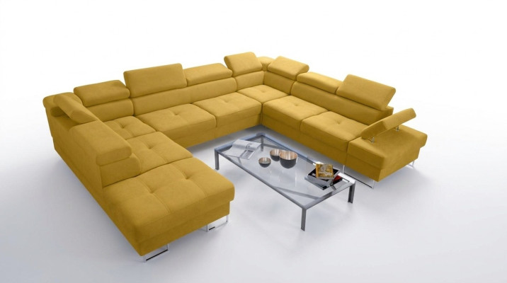 Wohnlandschaften Ecksofa Couch Textil Leder Polster Sitz Ecke Sofa U Form Sofas