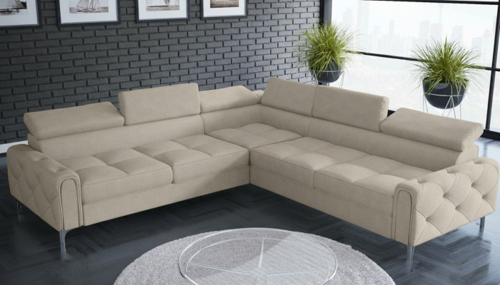 Design Sofa Couch Ecke Multifunktion Polsterung Wohnzimmer L Form Textil Neu