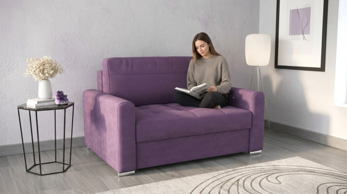 Sessel Relax Textil Lounge Club Polster Design Couch Sofa Sitzer Luxus Lila Neu
