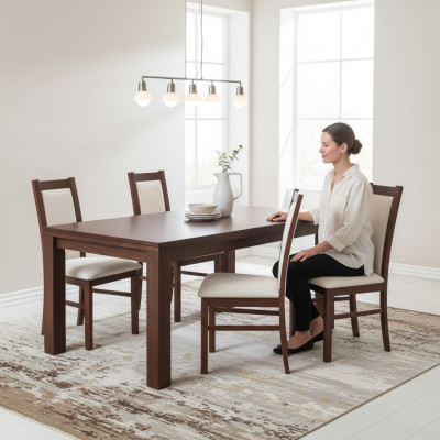 Esszimmer Garnitur Esszimmer Stühle K17 4x Stuhl Set Echtes Holz Polster Sitz